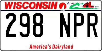 WI license plate 298NPR