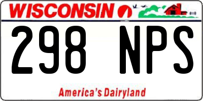 WI license plate 298NPS