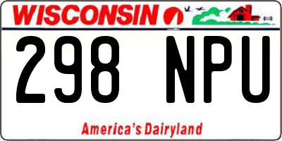 WI license plate 298NPU