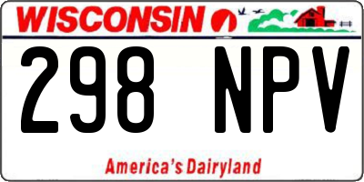 WI license plate 298NPV
