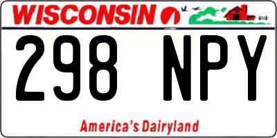 WI license plate 298NPY