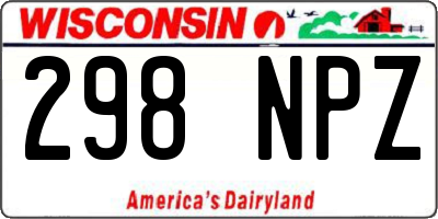 WI license plate 298NPZ