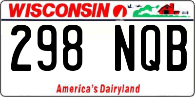 WI license plate 298NQB