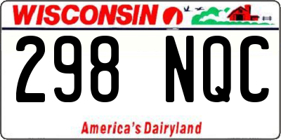 WI license plate 298NQC