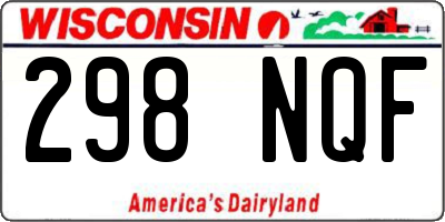 WI license plate 298NQF