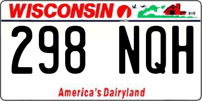 WI license plate 298NQH
