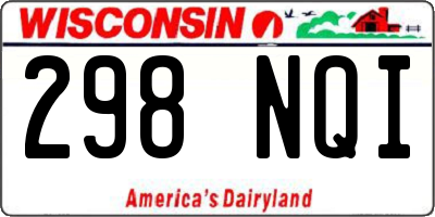 WI license plate 298NQI