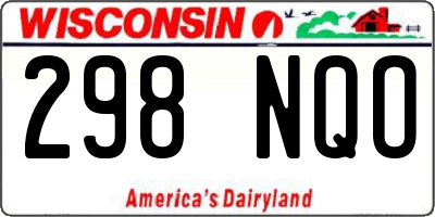 WI license plate 298NQO