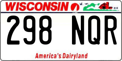 WI license plate 298NQR