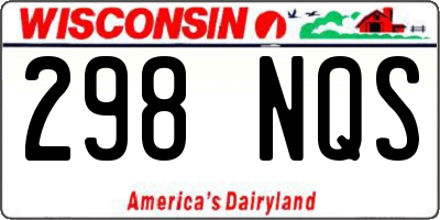 WI license plate 298NQS