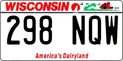 WI license plate 298NQW