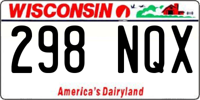 WI license plate 298NQX