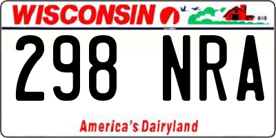 WI license plate 298NRA