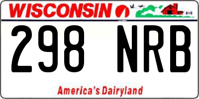 WI license plate 298NRB