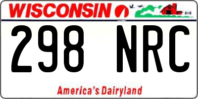 WI license plate 298NRC