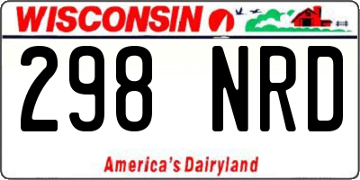 WI license plate 298NRD