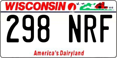 WI license plate 298NRF