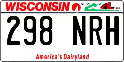 WI license plate 298NRH