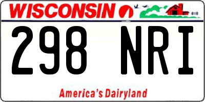 WI license plate 298NRI