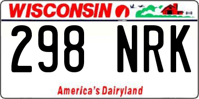WI license plate 298NRK