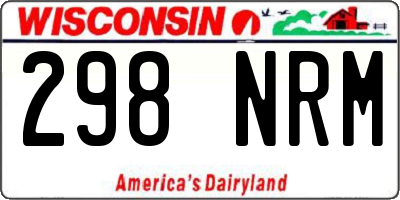WI license plate 298NRM