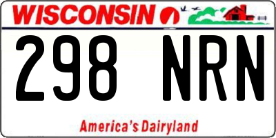WI license plate 298NRN