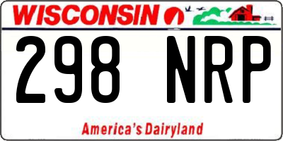 WI license plate 298NRP