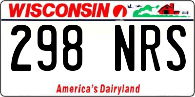WI license plate 298NRS
