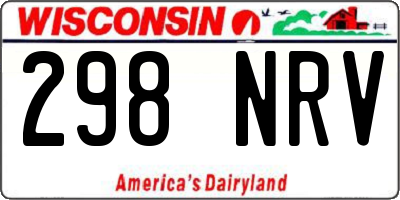 WI license plate 298NRV