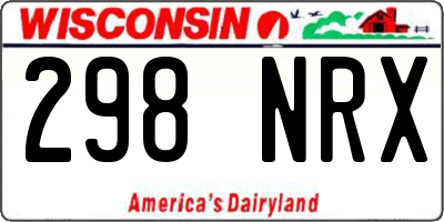 WI license plate 298NRX