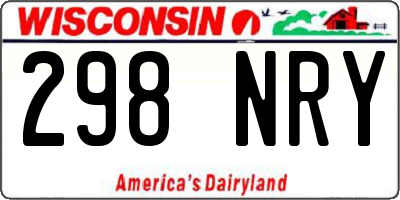 WI license plate 298NRY