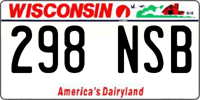 WI license plate 298NSB