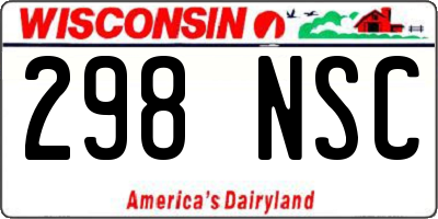 WI license plate 298NSC