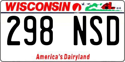 WI license plate 298NSD