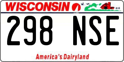 WI license plate 298NSE