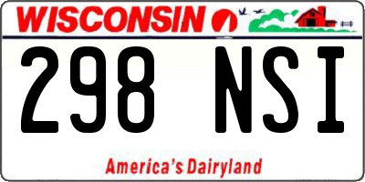 WI license plate 298NSI