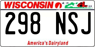 WI license plate 298NSJ