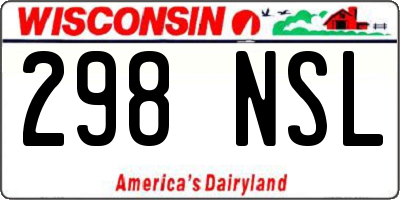 WI license plate 298NSL