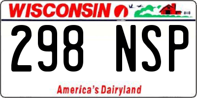 WI license plate 298NSP