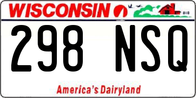 WI license plate 298NSQ