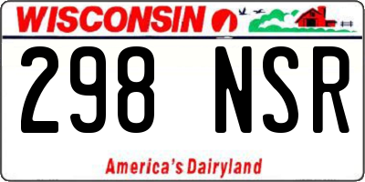 WI license plate 298NSR