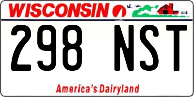 WI license plate 298NST