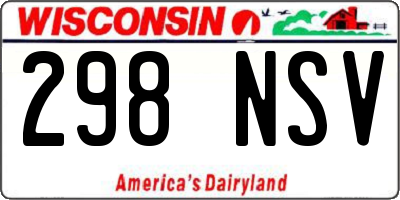 WI license plate 298NSV