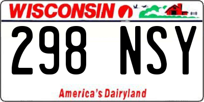 WI license plate 298NSY