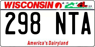 WI license plate 298NTA