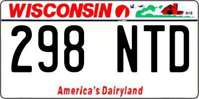 WI license plate 298NTD