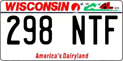 WI license plate 298NTF