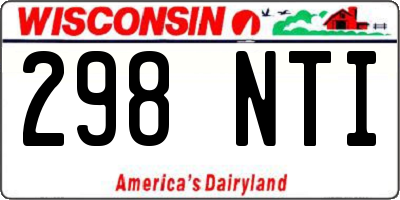 WI license plate 298NTI