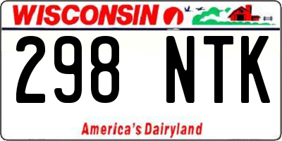 WI license plate 298NTK