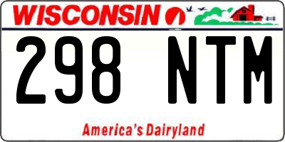 WI license plate 298NTM